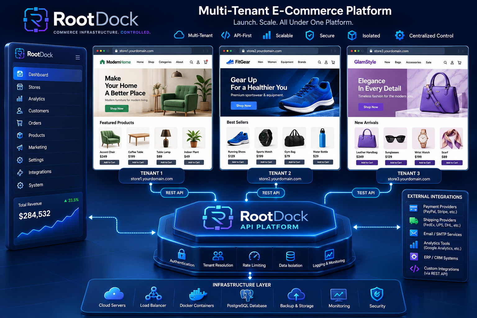 Multi-store dashboard view